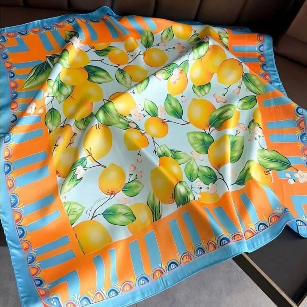 Vibrant Lemon Print Scarf S80